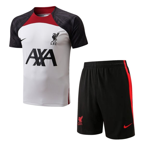 Camiseta Entrenamiento Liverpool Conjunto Completo 2022 2023 Blanco Gris
